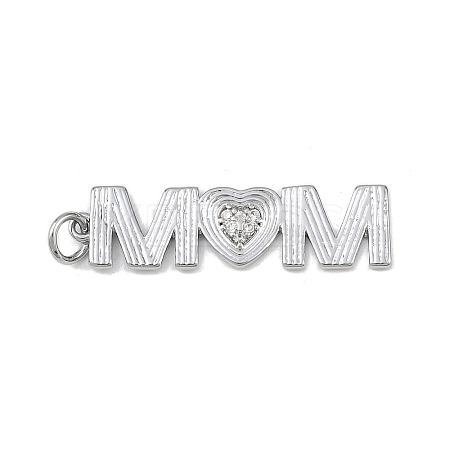 Brass Micro Pave Cubic Zirconia Pendants KK-P339-10P-1