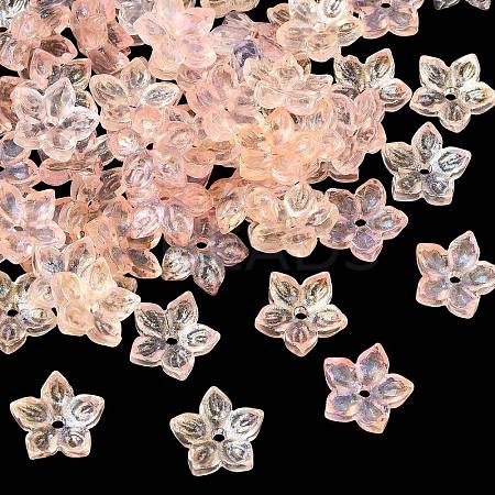 Two Tone Transparent Glass Bead Cap GLAA-H041-01E-1
