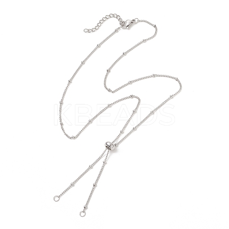 304 Stainless Steel Satellite Chain Slider Necklace Making AJEW-JB01555-01-1