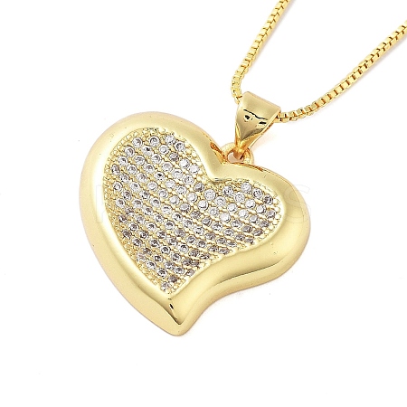 Brass Micro Pave Clear Cubic Zirconia Pendant Necklaces for Women LS-NJEW-M009-04G-D-1