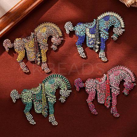 Alloy Rhinestone Lapel Pins for Backpack Clothes JEWB-H036-02AB-1