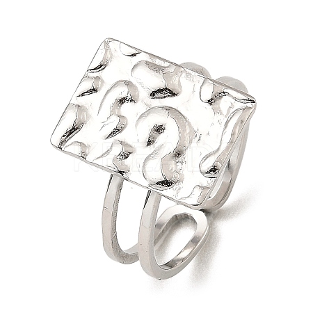 Non-Tarnish 304 Stainless Steel Open Cuff Rings RJEW-Z018-17P-1