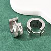 304 Stainless Steel Textured Hoop Earrings for Women EJEW-L307-10P-2