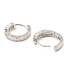 Brass Cubic Zirconia Hoop Earrings EJEW-D078-20P-2