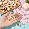 400Pcs 5 Styles Natural Unfinished Wood Beads WOOD-YW0001-64-3
