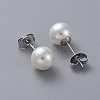 Plastic Imitation Pearl Stud Earrings STAS-D0001-03-P-2