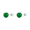 Natural Agate Round Ball Stud Earrings with Sterling Silver Pins for Women FIND-PW0021-14C-1