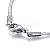 Non-Tarnish 304 Stainless Steel Flat Snake Chain Necklaces NJEW-F277-02B-P-3