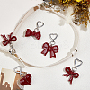 5Pcs 5 Styles Acrylic Bowknot & Heart Pendant Decorations KEYC-BBC0001-13-4