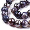 Electroplate Natural Agate Beads Strands G-T131-55-24-3
