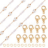 DIY Brass Glass Butterfly and Plastic Imitation Pearl Beaded Chains Necklace Jewelry Kits DIY-TA0010-49-2