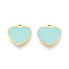 304 Stainless Steel & Enamel Heart Pendants STAS-T073-21G-1