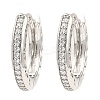 Brass Micro Pave Cubic Zirconia Hoop Earrings EJEW-D078-12P-1