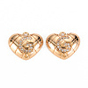 Brass Micro Pave Clear Cubic Zirconia Pendants KK-S360-144G-NF-1