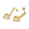 Ion Plating(IP) Stainless Steel Inlay Rhinestone Stud Earrings for Women EJEW-M024-05B-G-2