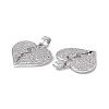 Brass Clear Cubic Zirconia Pendants KK-E068-VA124-1-3