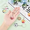 6Pcs 6 Style Glass Pendant Keychain KEYC-OC0001-23-3