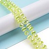 Electroplate Transparent Glass Beads Strands EGLA-H101-03F-4
