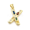 Brass Micro Pave Clear Cubic Zirconia Pendants KK-G521-01G-X-01-1