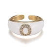 Brass Micro Pave Clear Cubic Zirconia Cuff Rings RJEW-H538-03G-O-1