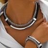 Alloy Polyester Black White Necklace & Bracelet Set FS-WG59022-02-2