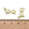 Brass Pave Natural White Shell Pendants KK-U060-02G-3