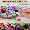 80Pcs Round Silicone Focal Beads SIL-SZ0001-24-33-3