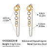 304 Stainless Steel Chain Tassel Stud Earrings for Women IO3537-2-3