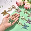 Butterfly Alloy Rhinestone Keychain KEYC-YW00114-01-5