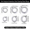 15Pcs 3 Styles 316 Surgical Stainless Steel Spring Gate Rings STAS-BBC0007-83-2