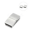 Tarnish Resistant Matte 304 Stainless Steel Rectangle Magnetic Clasps with Glue-in Ends LS-STAS-E089-60B-1