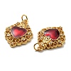 Rack Plating Brass Grade AAA Cubic Zirconia Pendants KK-D026-27G-3