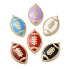 Rack Plating Brass Enamel with Cubic Zirconia Pendant KK-A229-32G-1