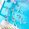 6Pcs 3 Colors ABS Plastic Imitation Pearl Pendant Decorations AJEW-TA0002-30-5