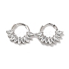 Cubic Zirconia Horse Eye Hoop Earrings EJEW-Z019-22P-1