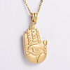 Vintage Gothic Stainless Steel Hamsa Hand Pendant Necklaces EB2797-1