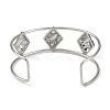 Non-Tarnish 304 Stainless Steel Wide Textured Open Cuff Bangles BJEW-Q348-05P-13-3