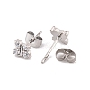 Butterfly 304 Stainless Steel Micro Pave Cubic Zirconia Stud Earrings for Women LS-EJEW-E311-04P-2
