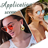 6 Pairs 6 Style Monstera Leaf & Circle Ring Acrylic Stud Earrings with Iron Pins EJEW-AN0001-17-6