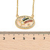 Brass Micro Pave Cubic Zirconia Star Oval Pendant Necklaces LS-NJEW-R018-04G-02-6