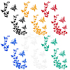 12 Sheets 12 Styles Flower Plastic Self Adhesive Car Stickers STIC-GA0001-11-1