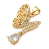 Brass Micro Pave Cubic Pendants KK-M099-08G-2