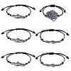 6Pcs 2 Styles Waxed Polyester Cord Bracelets BJEW-AR00001-1