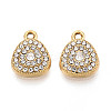 304 Stainless Steel Rhinestone Charms STAS-N110-37G-1