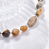 Natural Fossil Coral Beaded Bracelets for Women G-P563-07P-02-2
