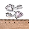 Brass Micro Pave Cubic Zirconia Hoop Earrings EJEW-R016-23P-5