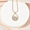 304 Stainless Steel Micro Pave Clear Cubic Zirconia Pendant Necklaces for Women NJEW-Z103-01G-05-3