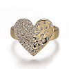 Brass Micro Pave Cubic Zirconia Cuff Rings LS-RJEW-I074-10G-01-2