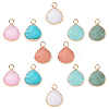 12Pcs 6 Colors Natural White Jade Gemstone Pendants G-SC0002-08B-1