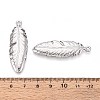 304 Stainless Steel Feather Pendants STAS-T067-32P-3